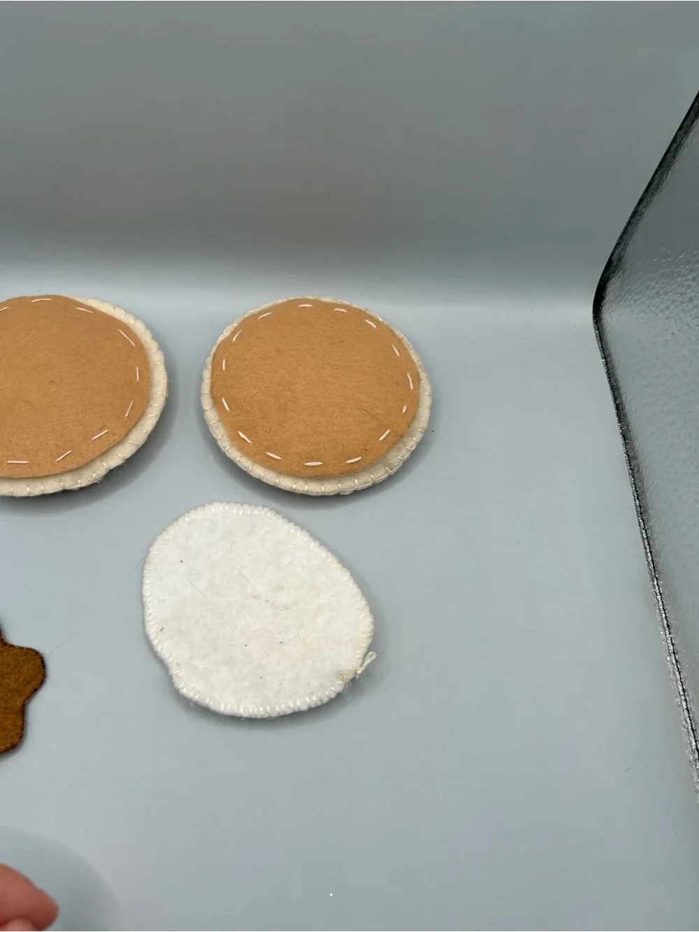 Handmade felt breakfast set Play food Pancakes Syrup Fried eggs Pretend toys